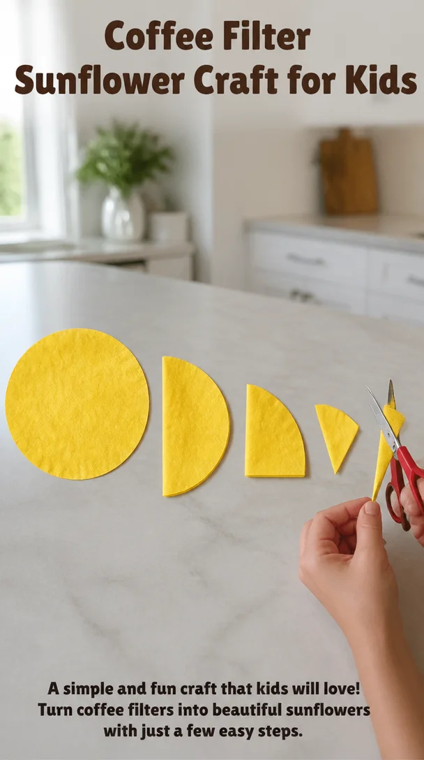 Coffee Filter Sunflower Craft for Kids