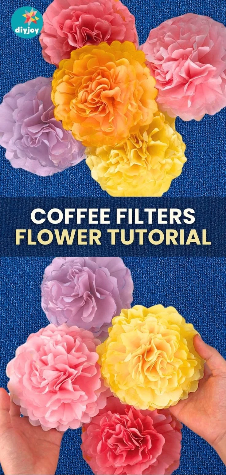 Colorful Coffee Filter Flowers Tutorial