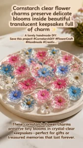 Cornstarch clear flower charms preserve delicate blooms inside beautiful translucent&hellip;