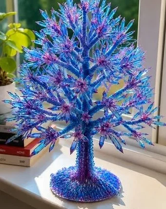 Crystal Growing Cardstock Tree