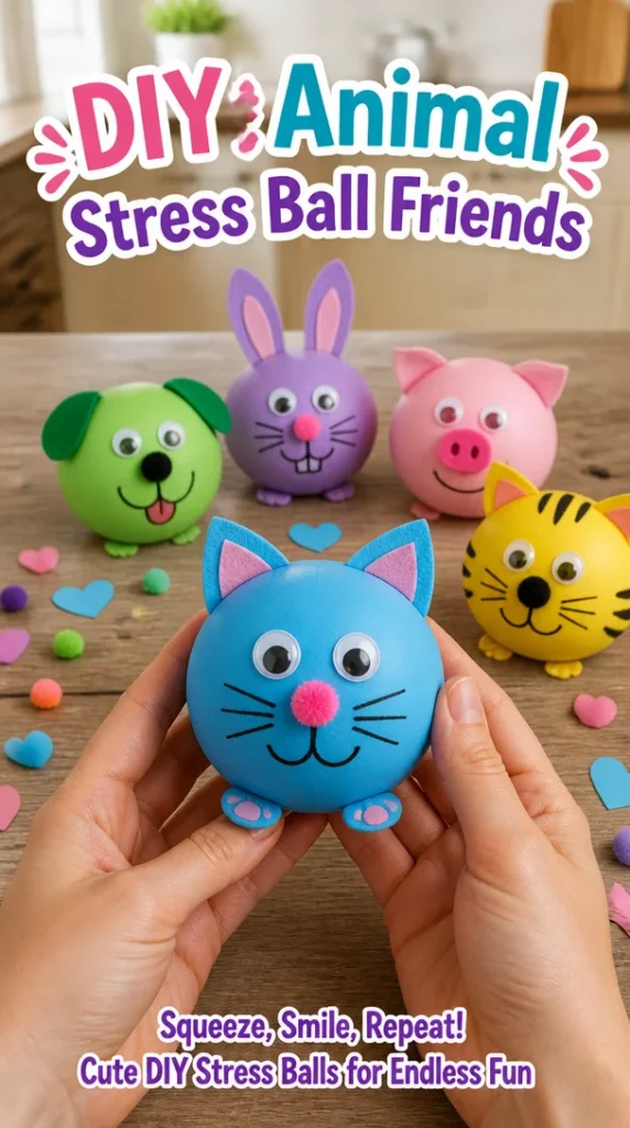 Colorful DIY animal stress ball friends for stress relief and creativity