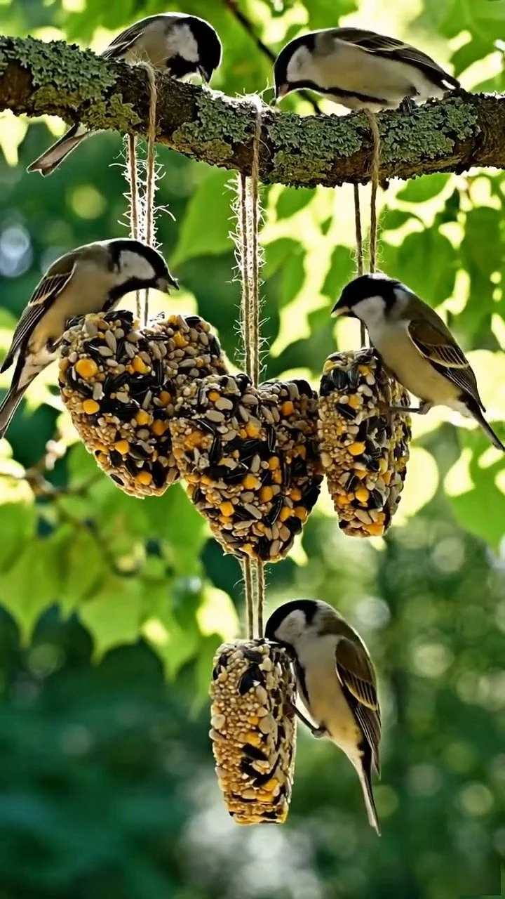 DIY bird seed feeders turn simple ingredients into beautiful treats for birds 🐦✨ Watch seeds come together into a hanging feeder that brings nature to your window. Save this easy and fun DIY! #BirdF...