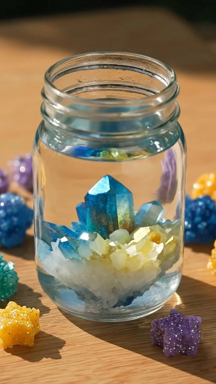 DIY borax crystals grow into geometric sparkling formations ✨ A fascinating hands-on experiment perfect for curious kids. Save this classic science project!