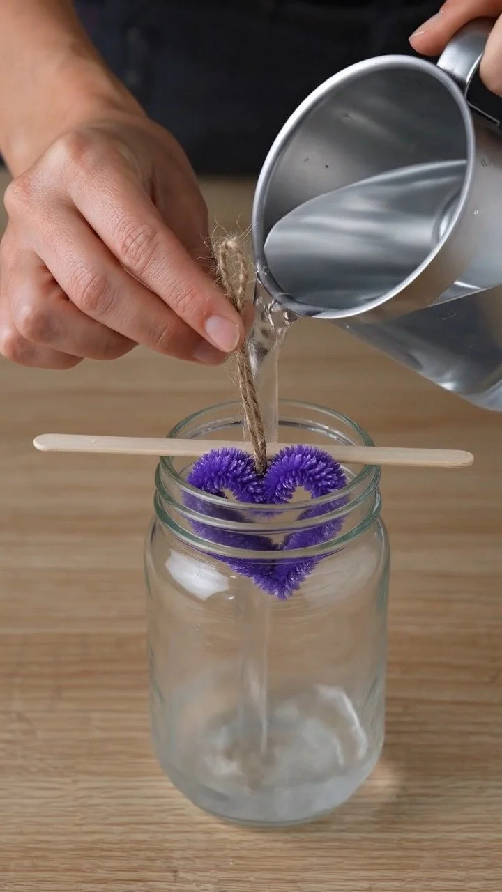 DIY borax crystals grow into sparkling geometric formations ✨ Watch crystals form beautifully step by step. Save this magical DIY!