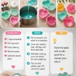 DIY Cornstarch Glass Floral Hearts & Flowers