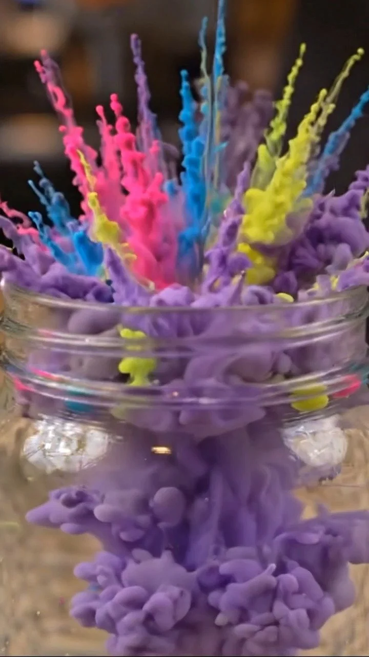 DIY fireworks in a jar create colorful swirling bursts inside water ✨ A mesmerizing science experiment. Save this DIY!