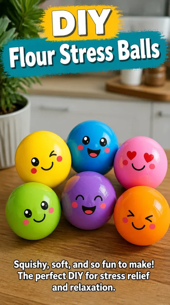 DIY flour stress balls made from balloons and flour for stress relief.