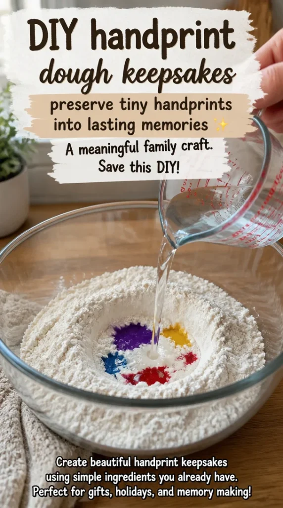 DIY handprint dough craft preserving tiny handprints into keepsakes