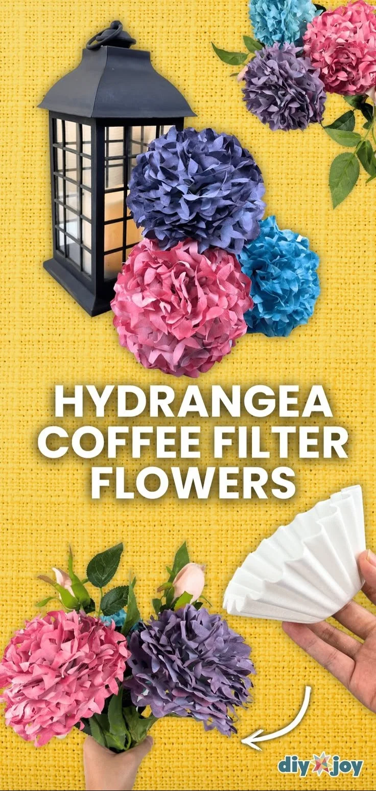 DIY Hydrangea Coffee Filter Flowers
