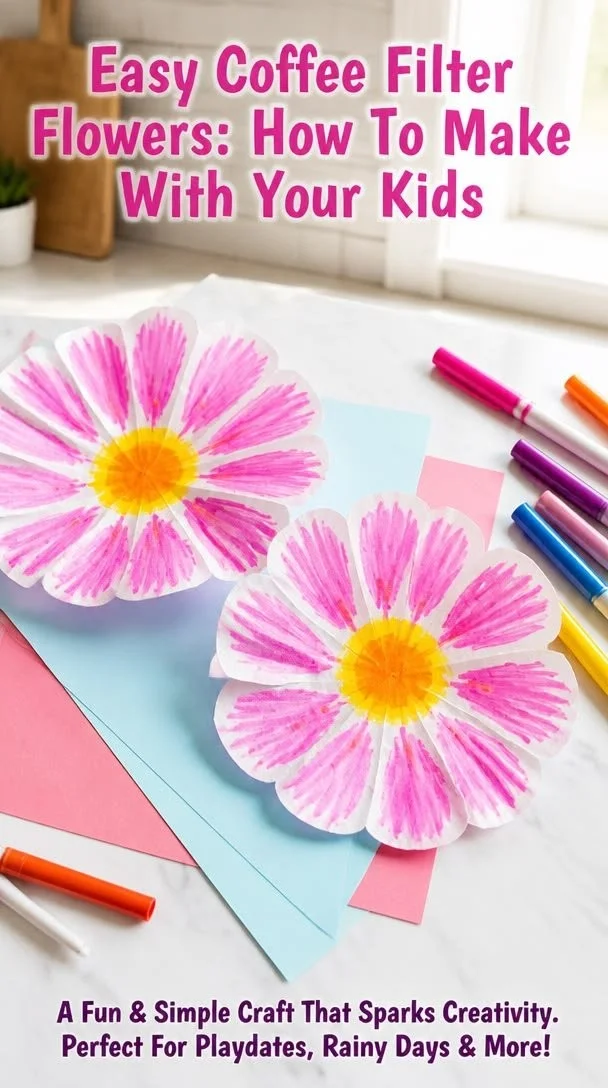 Easy Coffee Filter Flower Crafts for Kids: Perfect for Mother's Day