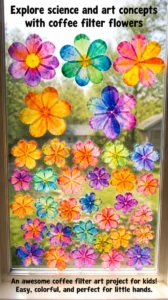 Explore science and art concepts with coffee filter flowers –…