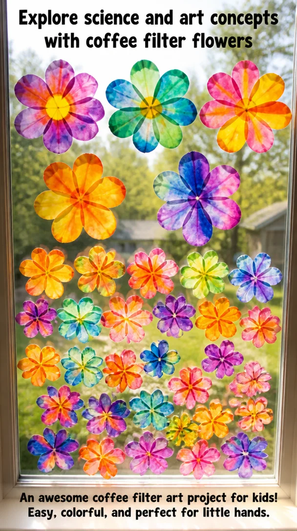 Explore science and art concepts with coffee filter flowers - an awesome coffee filter art project for kids #PreschoolAc… | Coffee filter flower crafts for kids, Coffee filter flowers preschool, Coffee filter art preschool