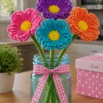 Fork Yarn Flowers Bouquet