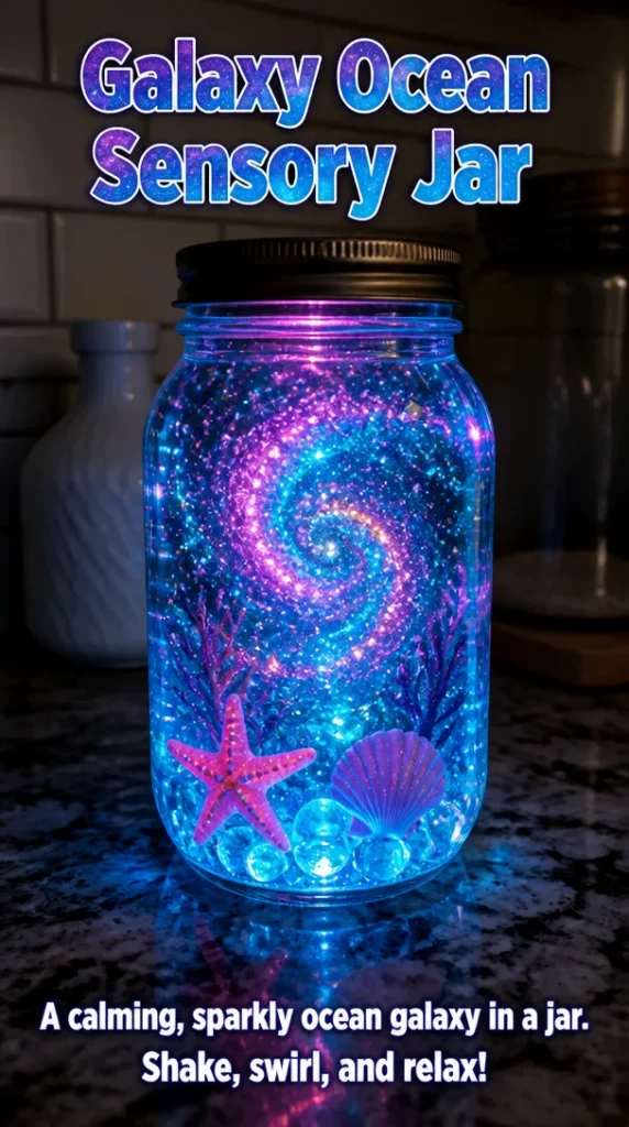 Galaxy Ocean Sensory Jar for relaxation and sensory exploration