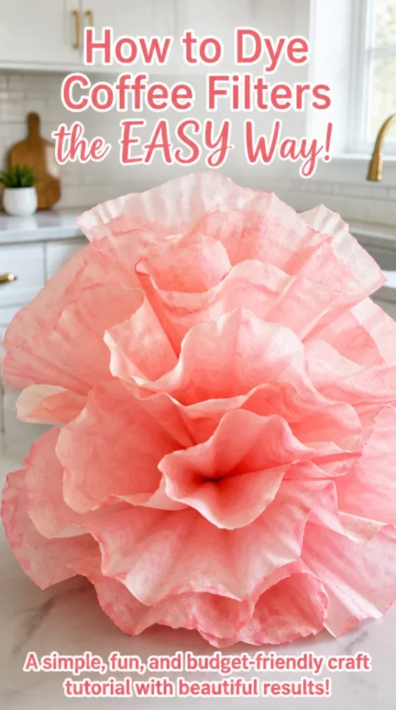 Colorful dyed coffee filters for crafts and decor