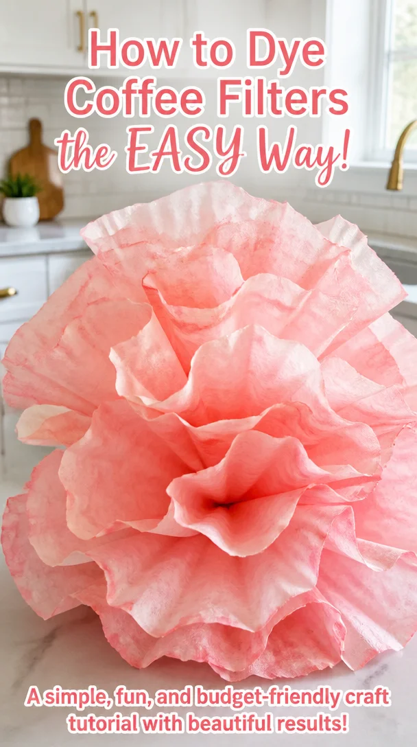 Colorful dyed coffee filters for crafts and decor