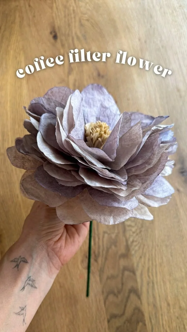 How to Make a Coffee Filter Peony [Video] | Easy Flowers Craft, DIY Coffee Filter Flowers, Crafting Flowers