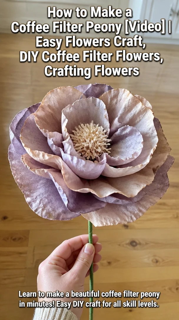 How to Make a Coffee Filter Peony [Video] | Easy Flowers Craft, DIY Coffee Filter Flowers, Crafting Flowers
