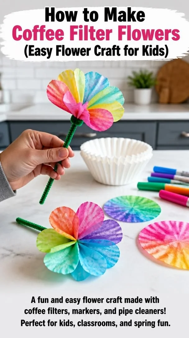 How to Make Coffee Filter Flowers: Easy Preschool Crafts for Summer