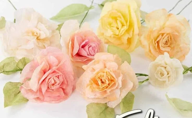 Colorful coffee filter flowers made with acrylic paint
