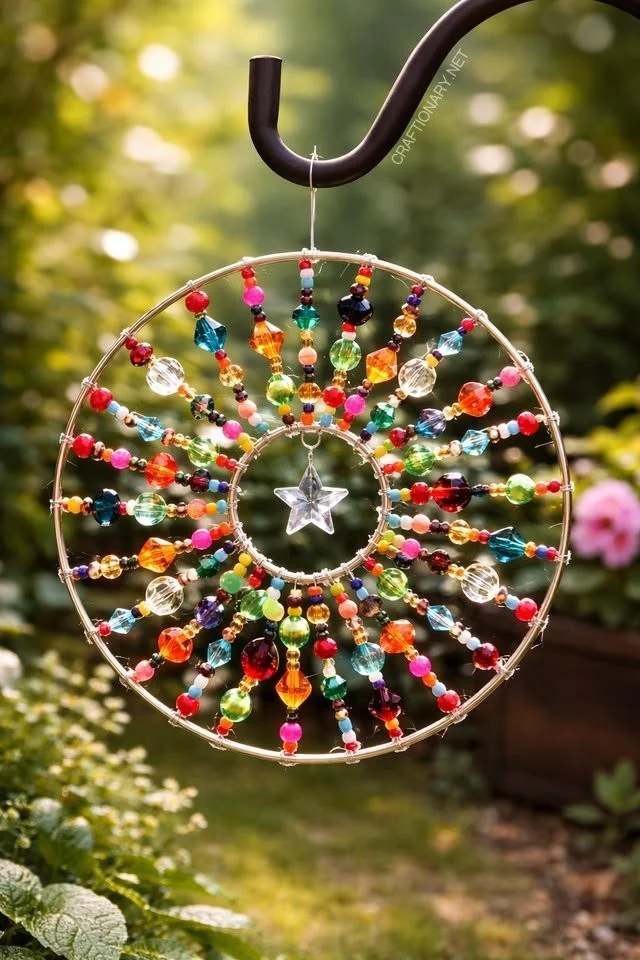 How to Make Double-Ring Sunburst Beaded Suncatcher - Craftionary