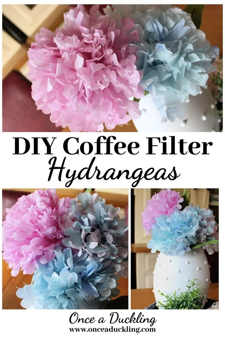 How to make hydrangea flowers out of coffee filters