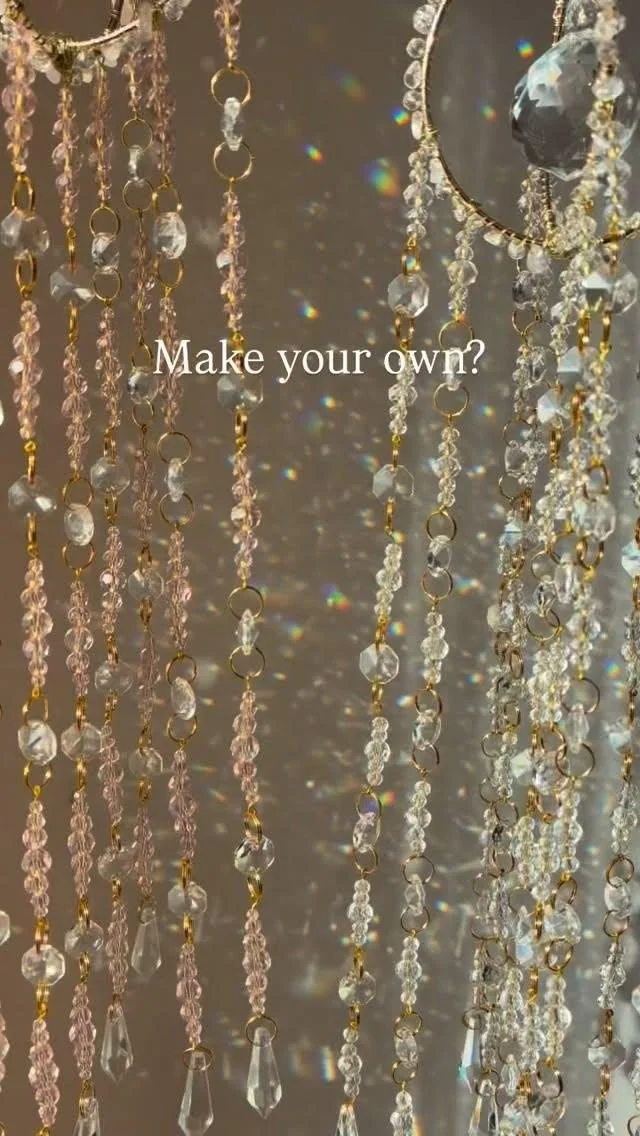 I’ve just created a brand new tutorial showing you exactly how to make this suncatcher ✨ If you’d love to make your own,… [Video] | How to make a beaded chain, How to make crystal chain chandelier, How to make crystal chain curtain.