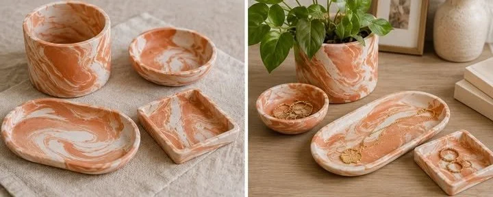Marbled Baking Soda Clay Decor