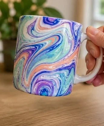 Marbled Rainbow Dip Mug