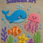 Ocean Puffy Paint Sidewalk Art