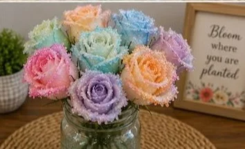 Pastel Crystal Rose Bouquet