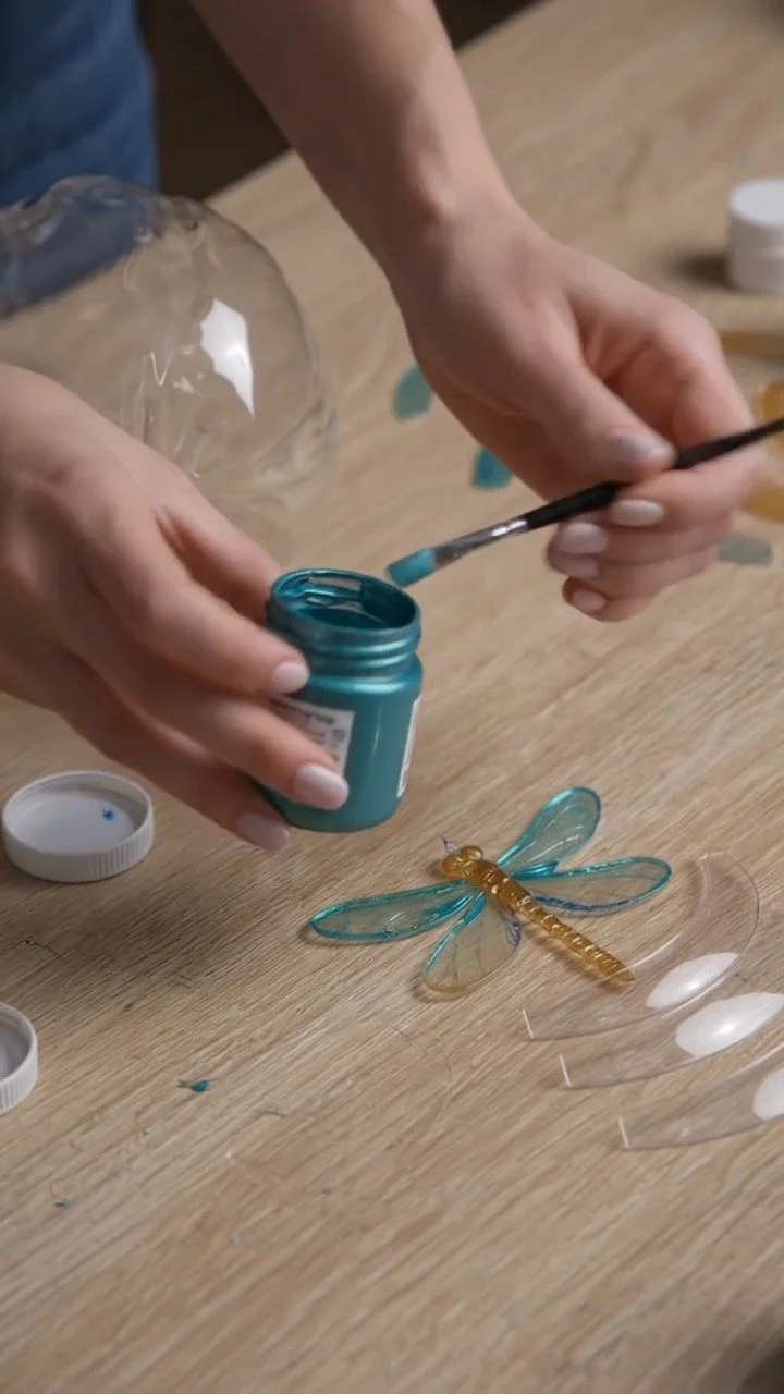 Plastic bottle dragonflies transform recycled materials into delicate, colorful creations ✨ Watch them take shape and look like real flying insects. Save this creative eco DIY! #RecycleCraft #Dragonf...