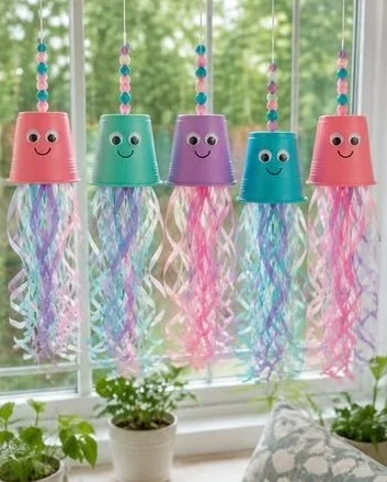Plastic Cup Jellyfish Windsock