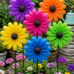Rainbow Pool Noodle Garden Flowers