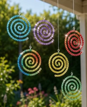 Rainbow Spiral Bead Suncatcher