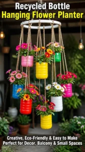 Recycled Bottle Hanging Flower Planter