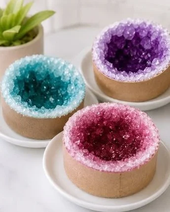 Salt Crystal Geode Rings