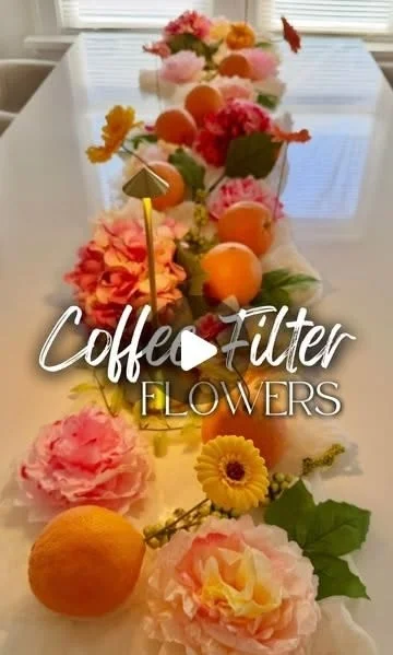 Spring coffee filter crafts | Paper flowers from coffee filters, Coffee filter flowers centerpieces, Party flowers decorations