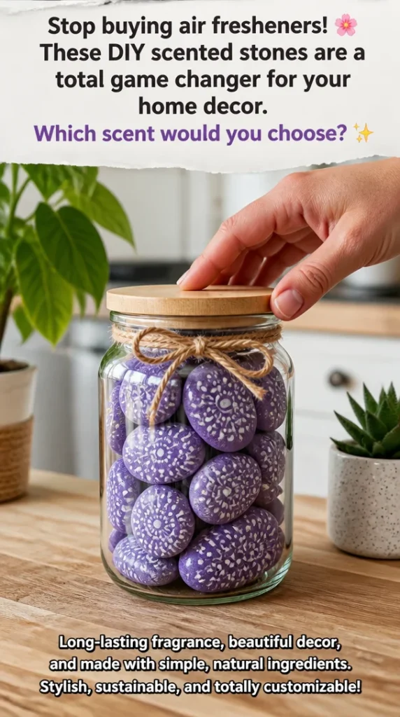 Handmade DIY scented stones for home fragrance and decor