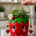 Strawberry Tin Can Planter