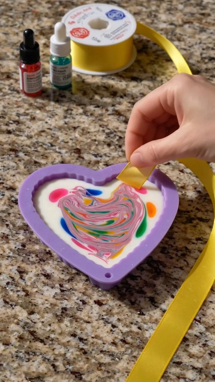 Swirled glue sun catchers create glowing colorful patterns that shine beautifully in sunlight ✨ A magical decorative DIY. Save this project!