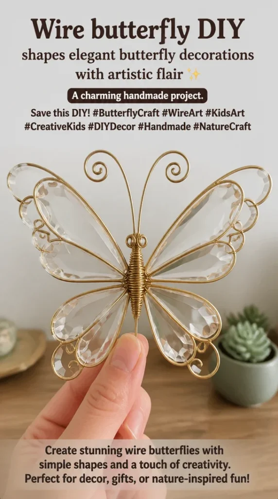Wire butterfly DIY shapes for elegant, handmade butterfly decorations.