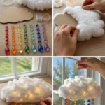 A fluffy cardboard cloud becomes a glowing rainbow mobile with&hellip;