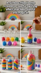 A rainbow-filled bottle creates a colorful swirling effect that feels&hellip;