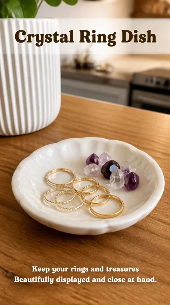 Elegant crystal ring dish for displaying jewelry stylishly