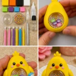 DIY Clay Chick with Mini Books Shaker