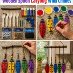 DIY Colorful Wooden Spoon Ladybug Wind Chimes