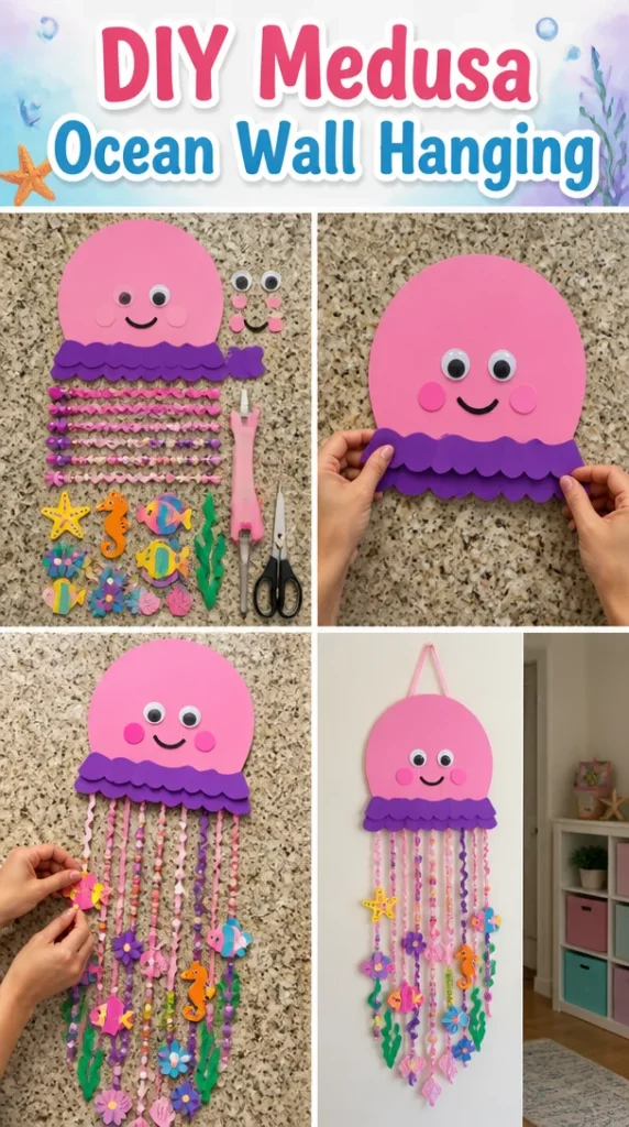 DIY Medusa ocean wall hanging craft project