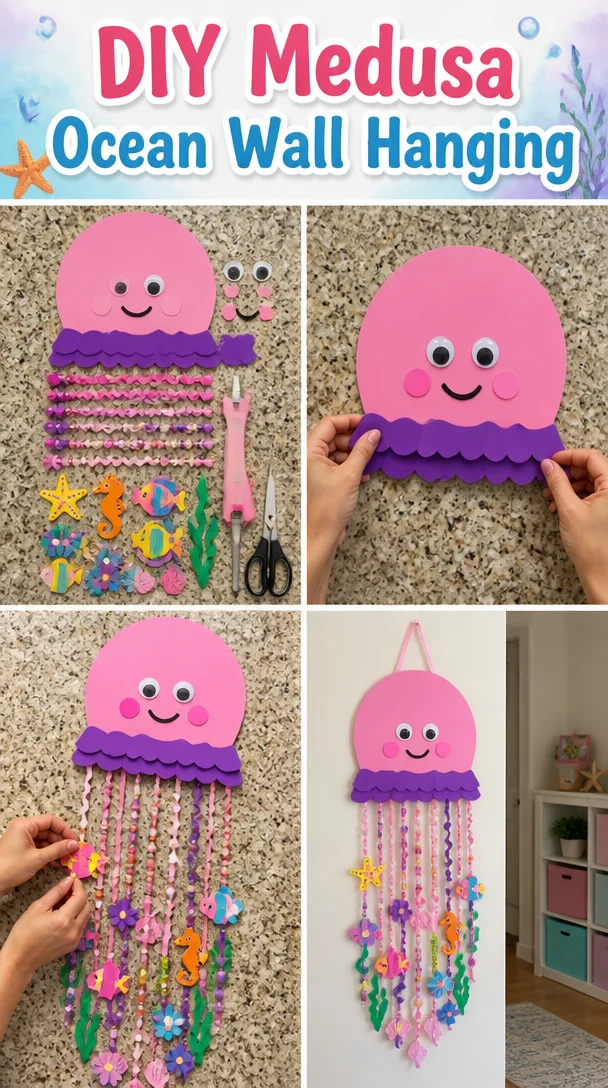 DIY Medusa ocean wall hanging craft project