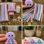 DIY Pipe Cleaner Jellyfish Keychain